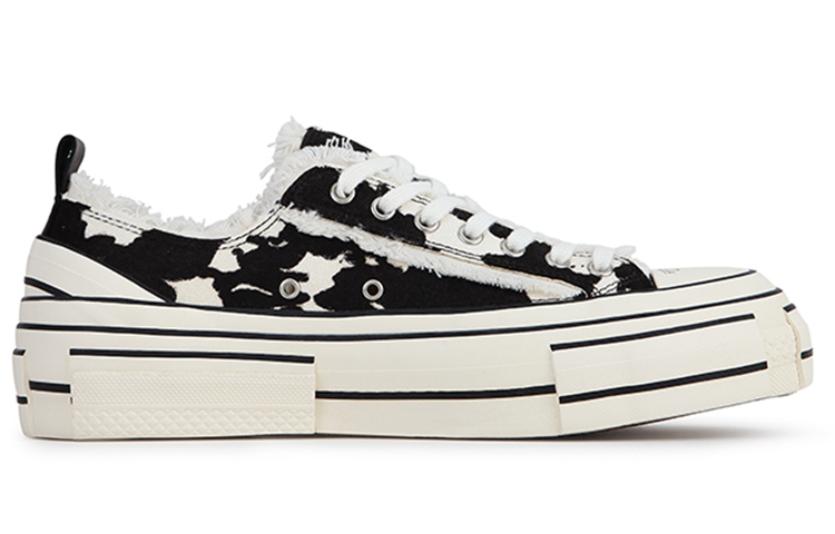 Order 【10月31日20點 得物限時補貨50雙】 xVESSEL G.O.P. Lows “Cow Print“ 牛奶 馬鬃軟木塞硫化 防滑耐磨 低筒 帆布鞋 黑白色