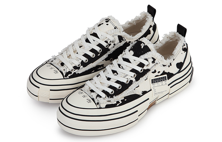 Lookbook 【10月31日20點 得物限時補貨50雙】 xVESSEL G.O.P. Lows “Cow Print“ 牛奶 馬鬃軟木塞硫化 防滑耐磨 低筒 帆布鞋 黑白色