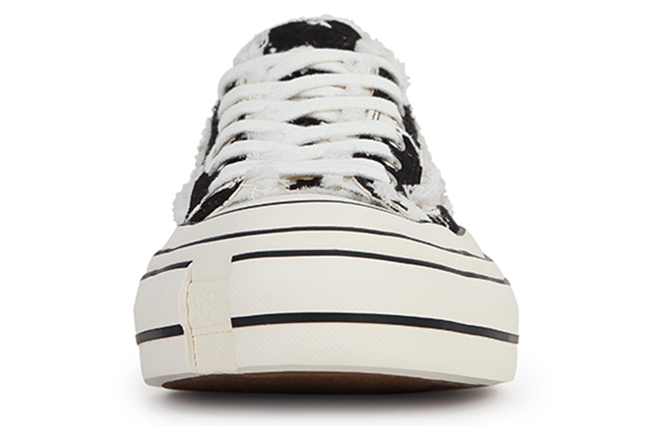 Shop 【10月31日20點 得物限時補貨50雙】 xVESSEL G.O.P. Lows “Cow Print“ 牛奶 馬鬃軟木塞硫化 防滑耐磨 低筒 帆布鞋 黑白色