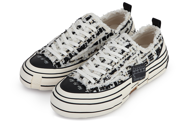 Shop 【11月6日12点 得物限時補貨50雙】 xVESSEL G.O.P. Lows "混合花呢" 小香風編織粗花呢 防滑耐磨 低筒 帆布鞋 男女同款 黑白