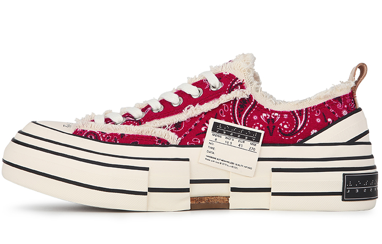 xVESSEL G.O.P. Lows Red Paisley Vintage Casual Street Low-Top Sneakers . F21X23R Deep Crimson Color