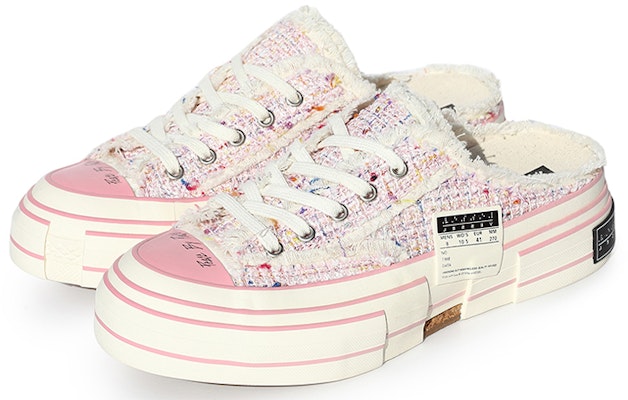 xVESSEL G.O.P. Slip On “Pink Tweed“ 光感變色小香風半拖 低筒 帆布鞋 男女同款 粉色 2