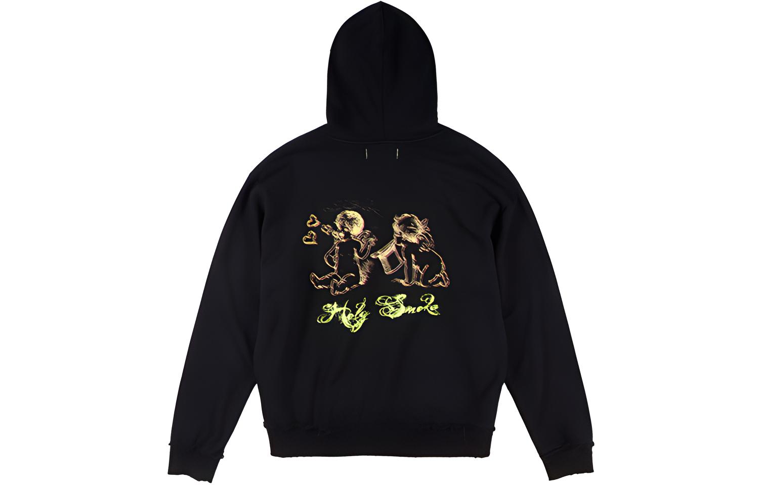 xVESSEL Holy Smoke Cherubim Hoodie Black Unisex Sweatshirt Y20X716B