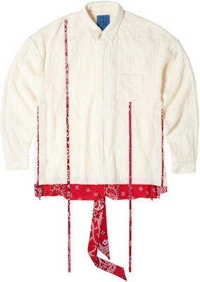 xVESSEL 拼接設計寬鬆長袖襯衫 情侶款 白色 Y22X217W Buy xVESSEL 拼接設計寬鬆長袖襯衫 情侶款 白色 Y22X217W