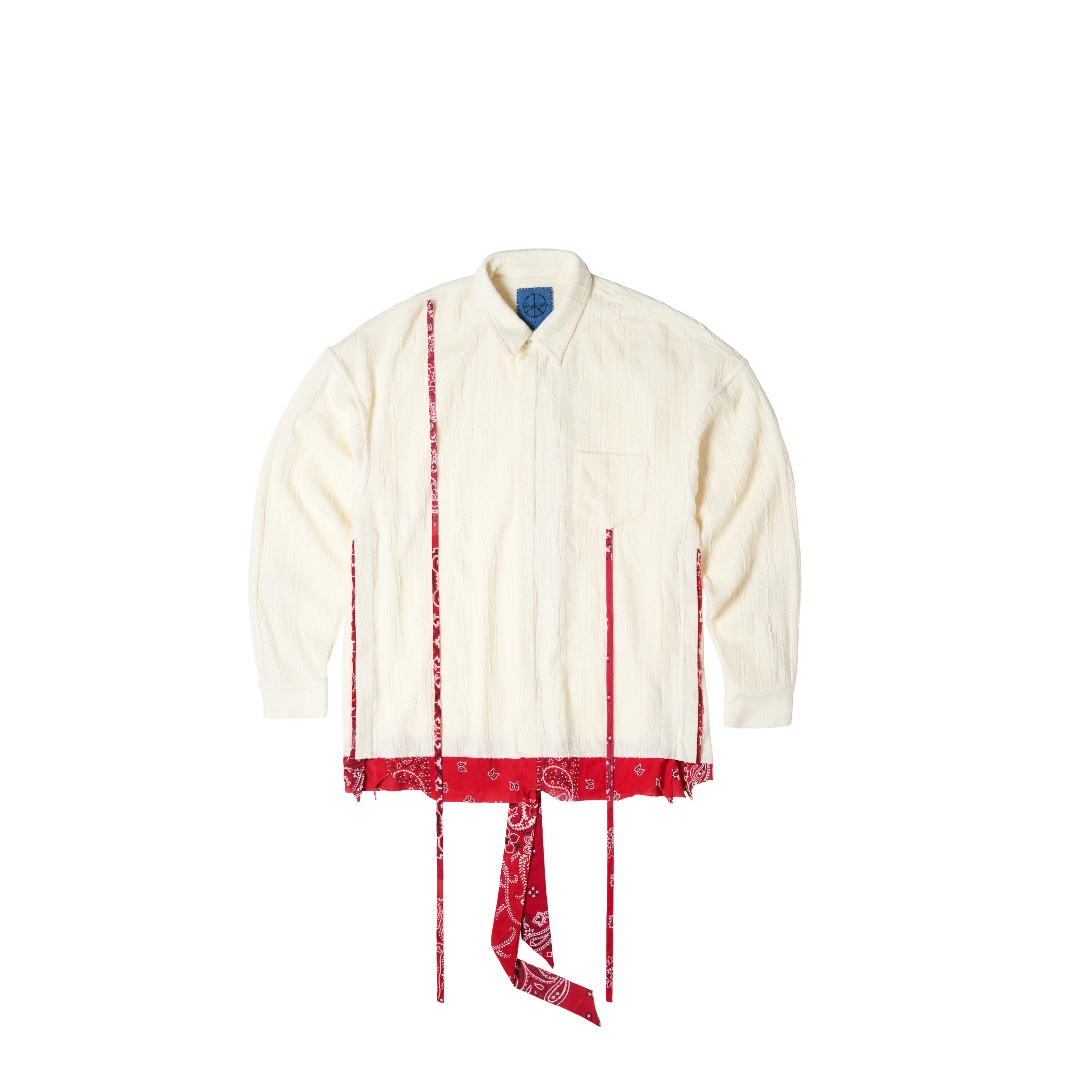 Order xVESSEL 拼接設計寬鬆長袖襯衫 情侶款 白色 Y22X217W