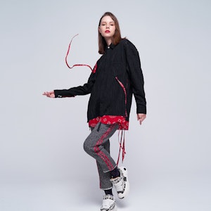 xVESSEL Oversized Patchwork Long Sleeve Shirt Unisex Couple Style White Y22X217W Details for xVESSEL Oversized Patchwork Long Sleeve Shirt Unisex Couple Style White Y22X217W