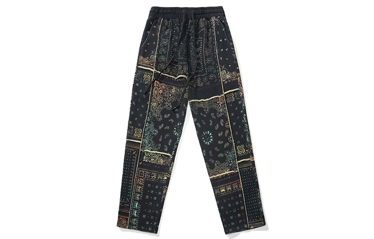 Order xVESSEL Paisley 拼布運動褲 中性款 黑色 Y22X613B