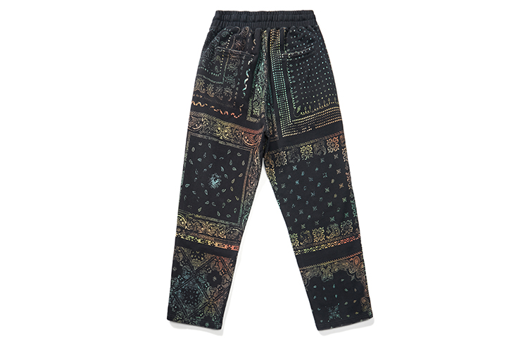 Lookbook xVESSEL Paisley 拼布運動褲 中性款 黑色 Y22X613B