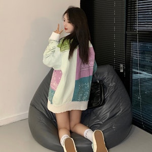 xVESSEL 페이즐리 패치워크 스웨트셔츠 유니섹스 Y21X714B Purchase xVESSEL 페이즐리 패치워크 스웨트셔츠 유니섹스 Y21X714B