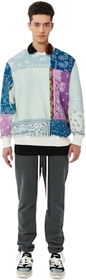 xVESSEL 페이즐리 패치워크 스웨트셔츠 유니섹스 Y21X714B Cheap xVESSEL 페이즐리 패치워크 스웨트셔츠 유니섹스 Y21X714B