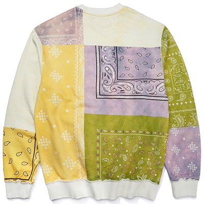 xVESSEL ペイズリーパッチワーク スウェットシャツ ユニセックス イエロー Y21X714Y Lookbook xVESSEL ペイズリーパッチワーク スウェットシャツ ユニセックス イエロー Y21X714Y