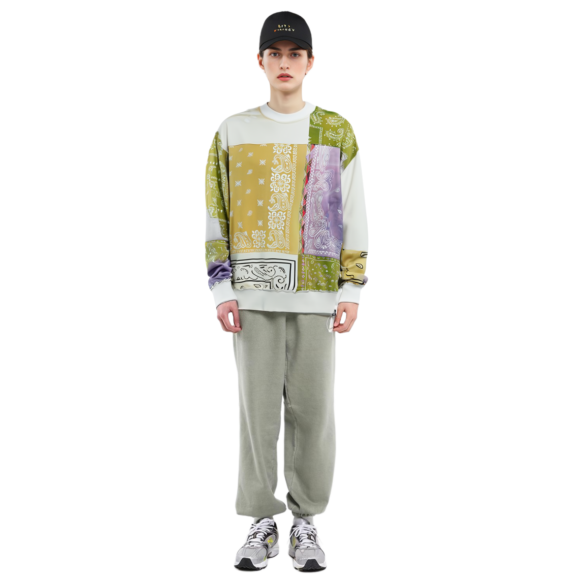 Sizing xVESSEL ペイズリーパッチワーク スウェットシャツ ユニセックス イエロー Y21X714Y