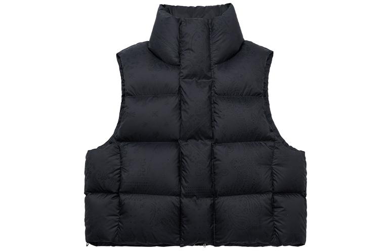 xVESSEL Paisley Zipper Oversized Vest Unisex Black Y24X702B