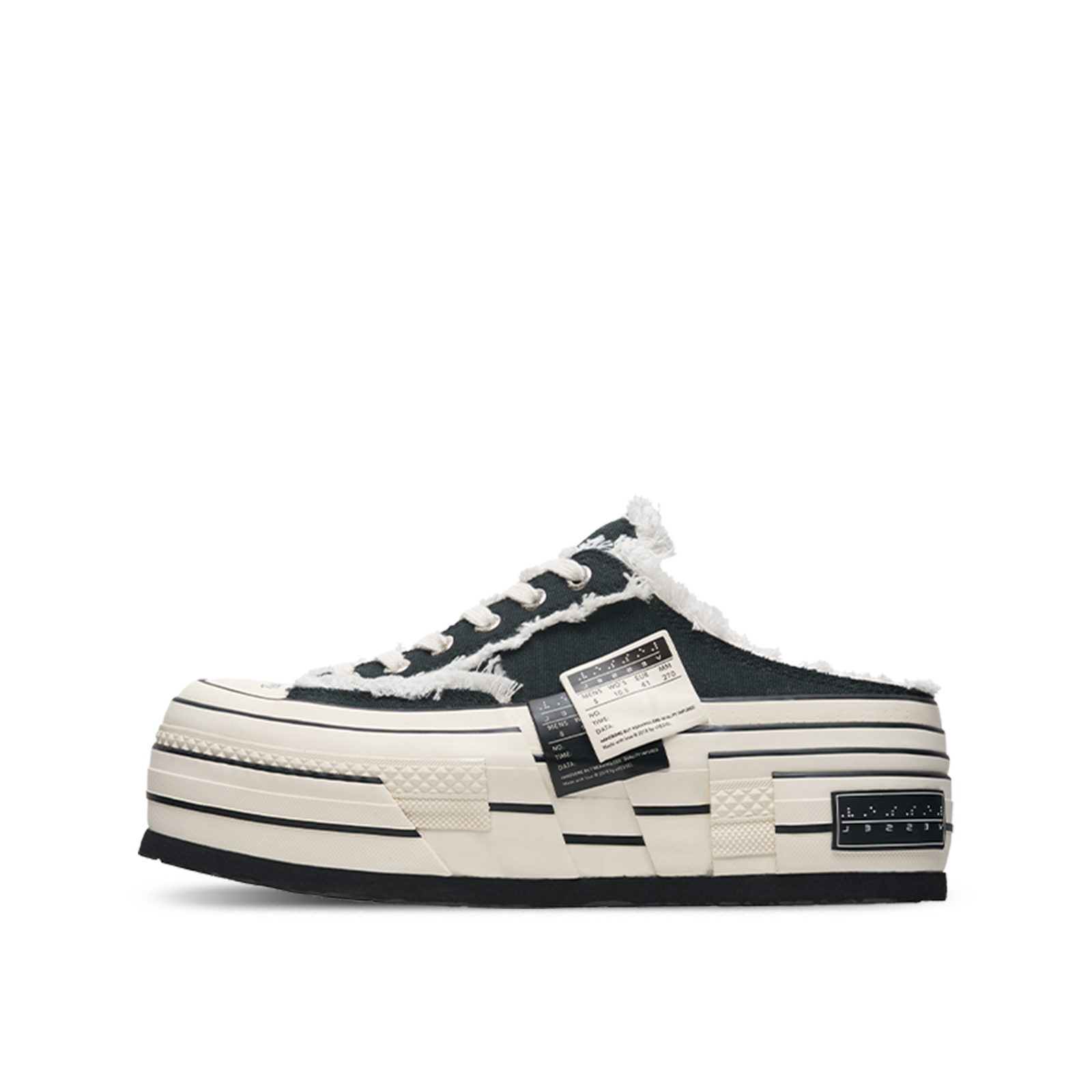 xVESSEL Panda Colorway Deconstructed Mule Slip-Ons Black S24X39B