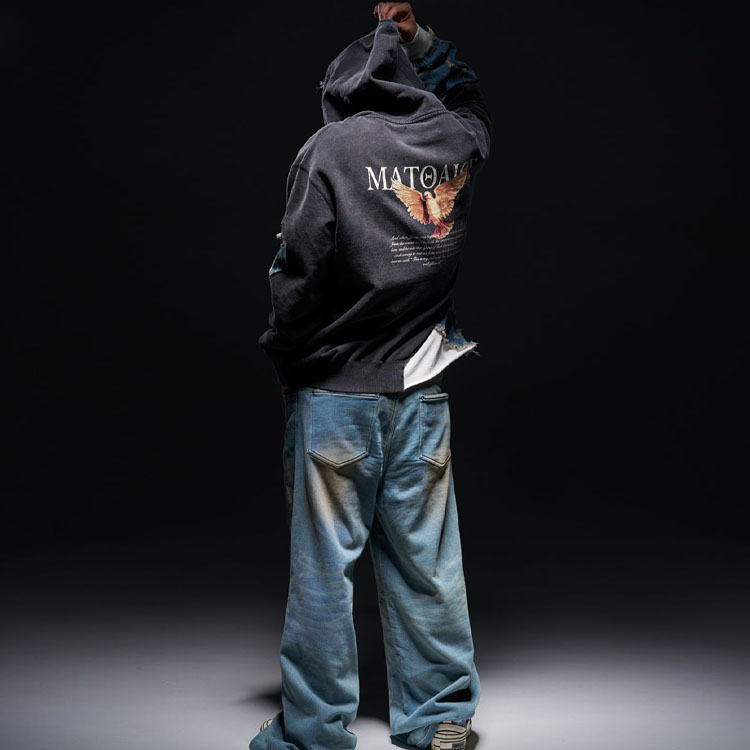 Purchase xVESSEL ピースダブ プリント オーバーサイズ フーディ ユニセックス スウェット Y20X730