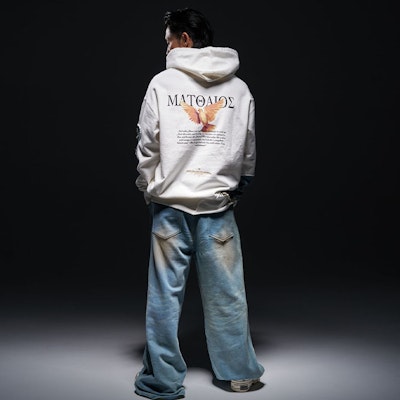 xVESSEL ピースダブ プリント オーバーサイズ フーディ ユニセックス スウェット Y20X730 1