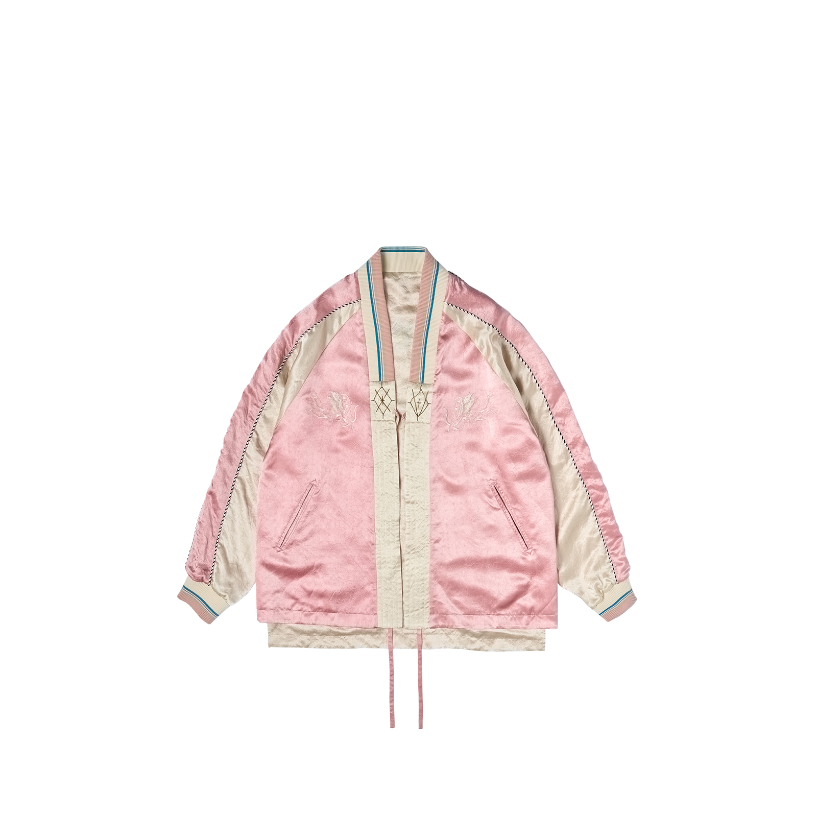 xVESSEL Reversible Yokosuka Embroidered Satin Bomber Jacket Unisex Trendy Style y23x682p