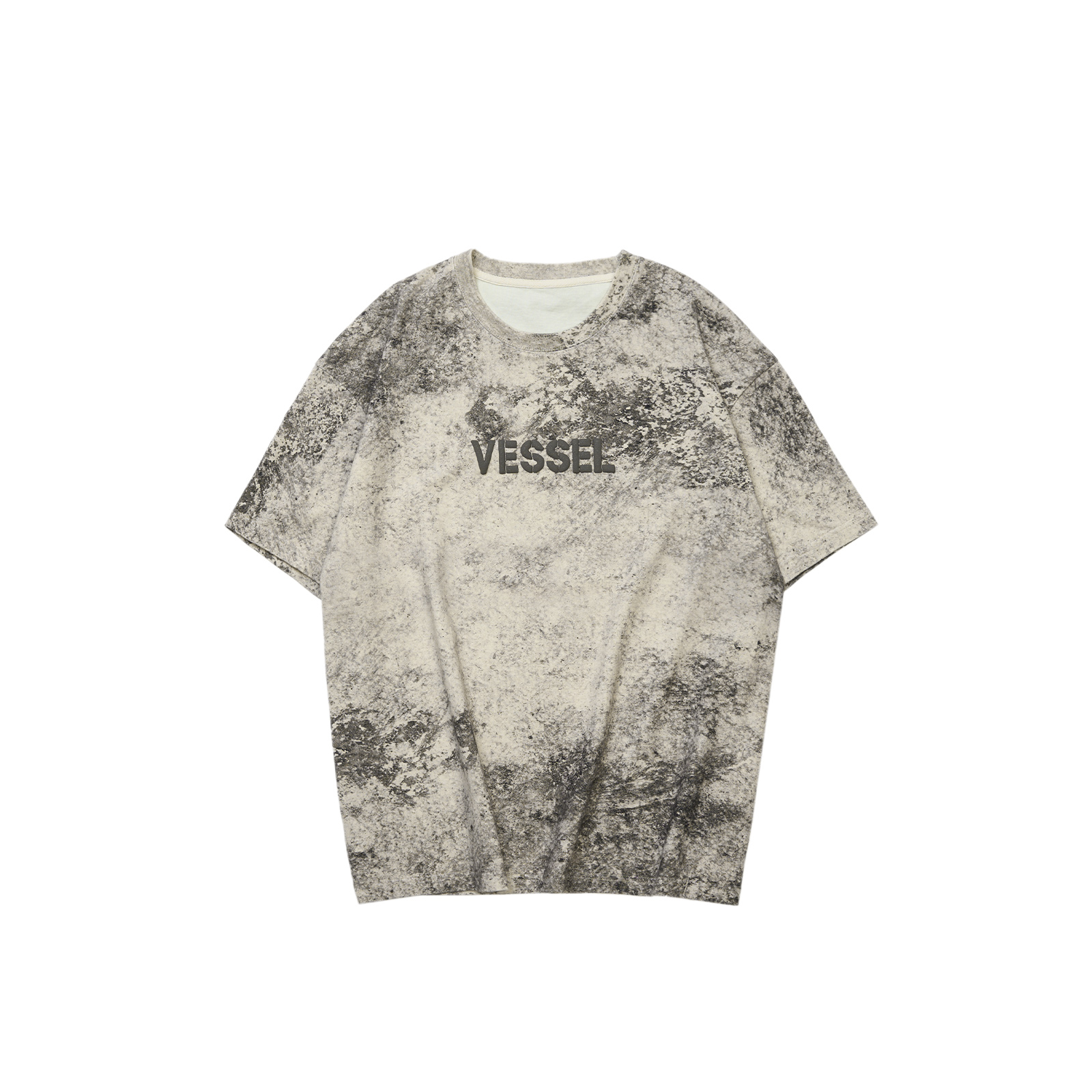 xVESSEL Splattered Ink Crewneck Tee Unisex Gray Y24AW770