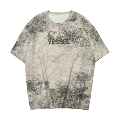 xVESSEL Splattered Ink Crewneck Tee Unisex Gray Y24AW770