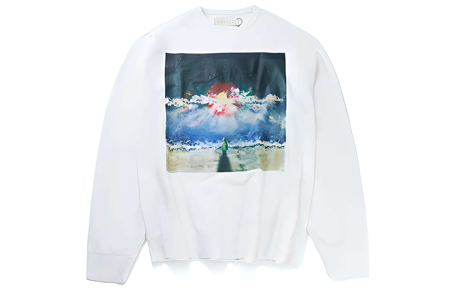xVESSEL Sunrise Print Unisex Hoodie White Y20X712W1