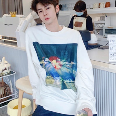 xVESSEL サンライズ プリント ユニセックス フーディー ホワイト Y20X712W1 Purchase xVESSEL サンライズ プリント ユニセックス フーディー ホワイト Y20X712W1