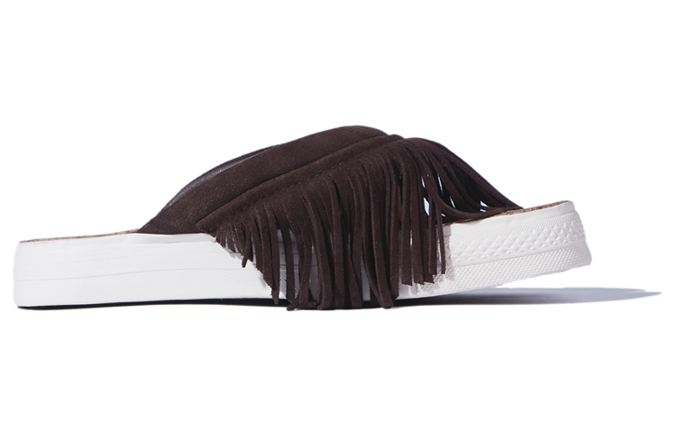 Order xVESSEL Kasut Gelincir Hujung Rumbai 'Deep Coffee' S23X14Z