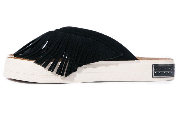 xVESSEL Tassel Toe Slides 'Fashion Forward Split-Toe Black' S23X14B