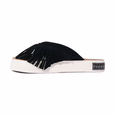 xVESSEL Tassel Toe Slides 'Fashion Forward Split-Toe Black'