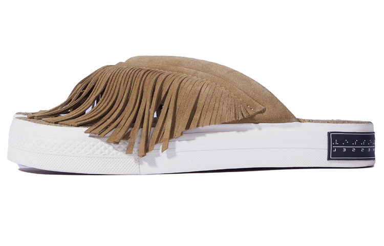 xVESSEL Tassel Toe Slides 'Light Brown'