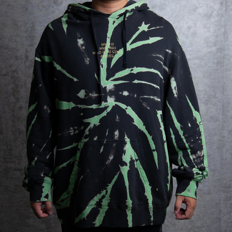 Shop xVESSEL タイダイ プルオーバーフーディ ユニセックス グリーン Y20X705G
