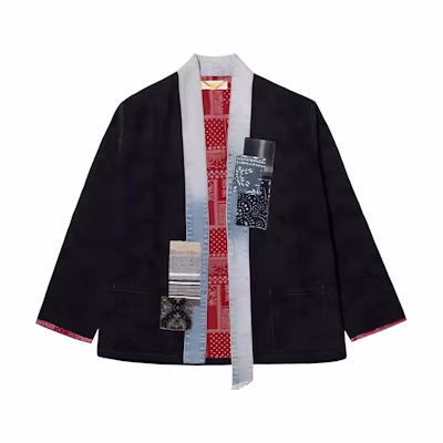 xVESSEL Unisex Black Comfortable Casual Patchwork Jacket Y21X602B