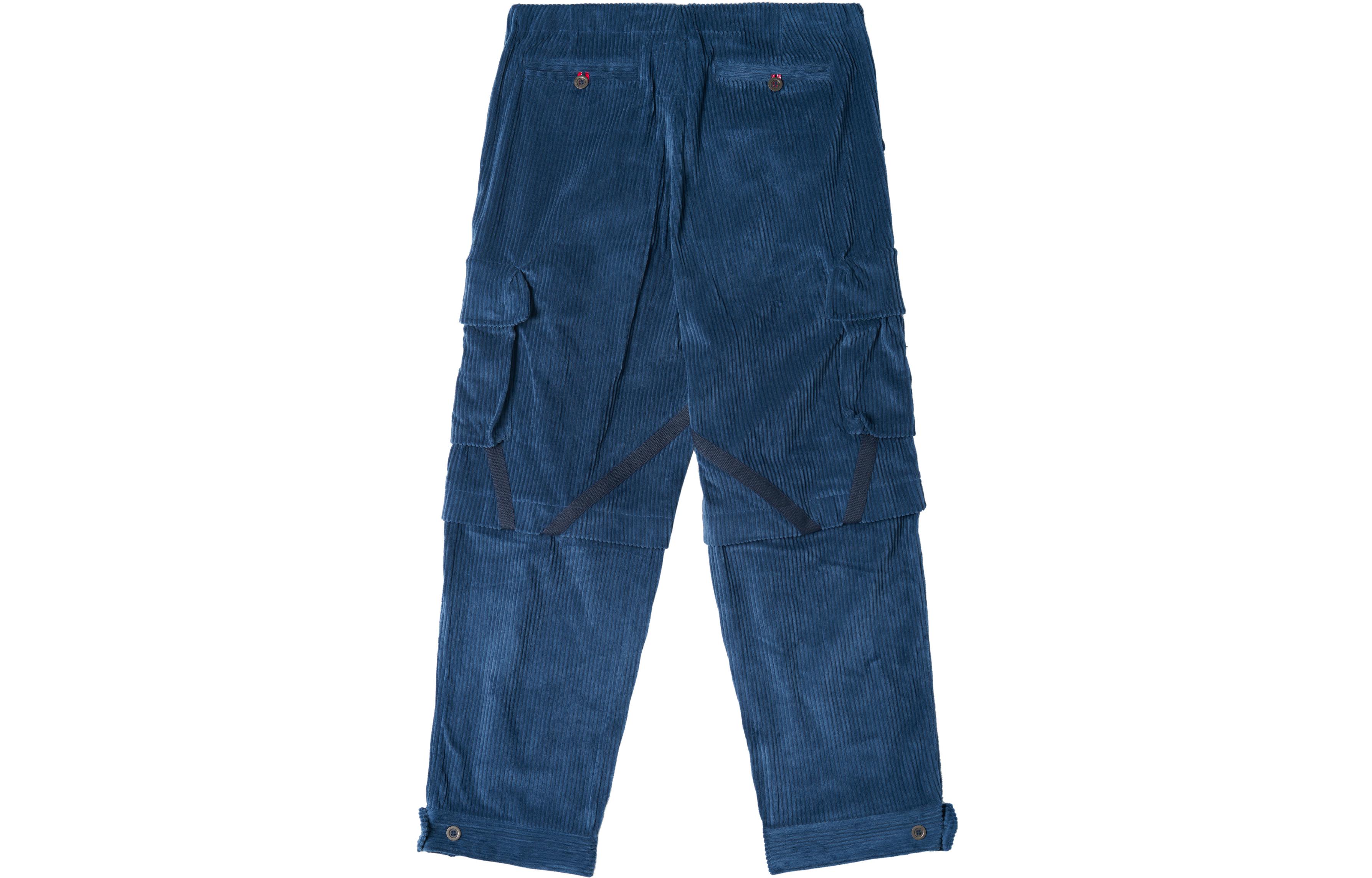 Shop xVESSEL 男女款燈芯絨寬褲 大口袋休閒風格 Y22X236B