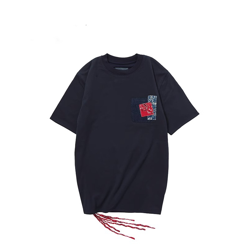 Shop xVESSEL 男女拼接透氣舒適寬鬆休閒T恤 Y22X213B