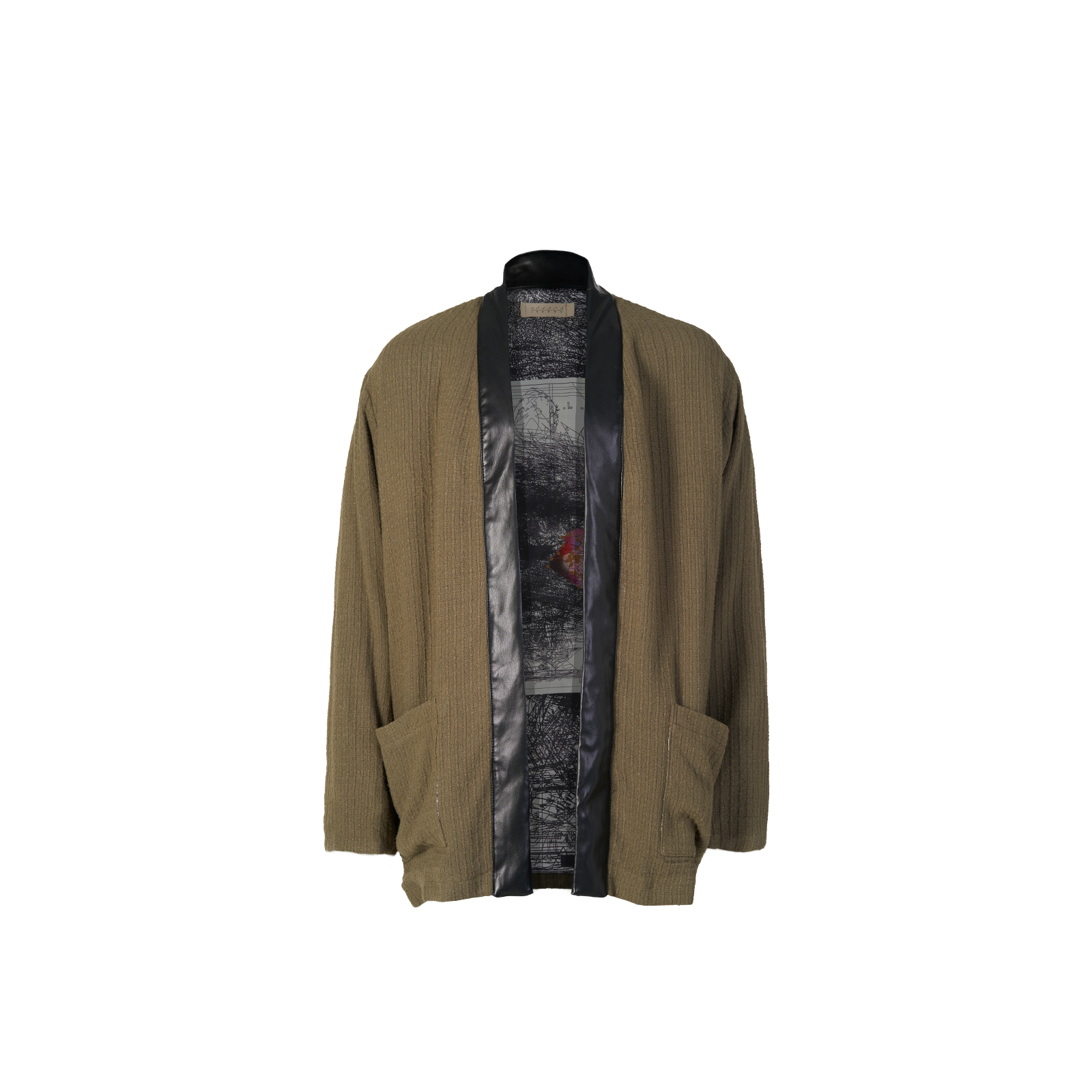 xVESSEL Van Ness Album Logo Embroidered Loose-fit Kimono Jacket Army Green Unisex Y23X656G