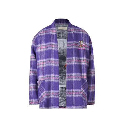 xVESSEL Van Ness Album Plaid Monkey Embroidered Tang Jacket Unisex Casual Style Y23X678P