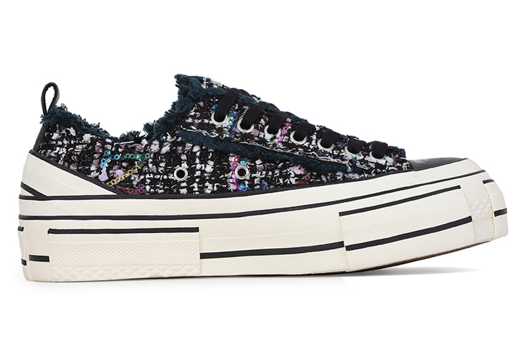 Order xVESSEL g.o.p. lows "d.b. tweed" 小香風黑色情人節軟木塞硫化 低幫 帆布鞋 男女同款 黑色