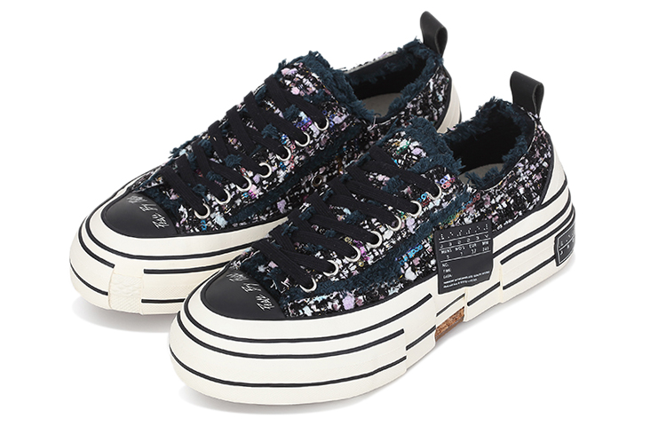 Lookbook xVESSEL g.o.p. lows "d.b. tweed" 小香風黑色情人節軟木塞硫化 低幫 帆布鞋 男女同款 黑色