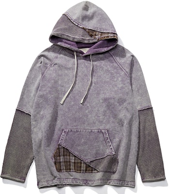 xVESSEL 格紋拼接連帽復古風格男女連帽衫 Y21X713P Buy xVESSEL 格紋拼接連帽復古風格男女連帽衫 Y21X713P