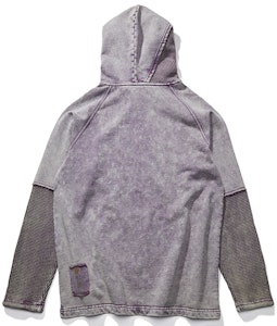 xVESSEL Waffle Plaid Patchwork Hoodie Gaya Retro Uniseks Y21X713P Lookbook xVESSEL Waffle Plaid Patchwork Hoodie Gaya Retro Uniseks Y21X713P