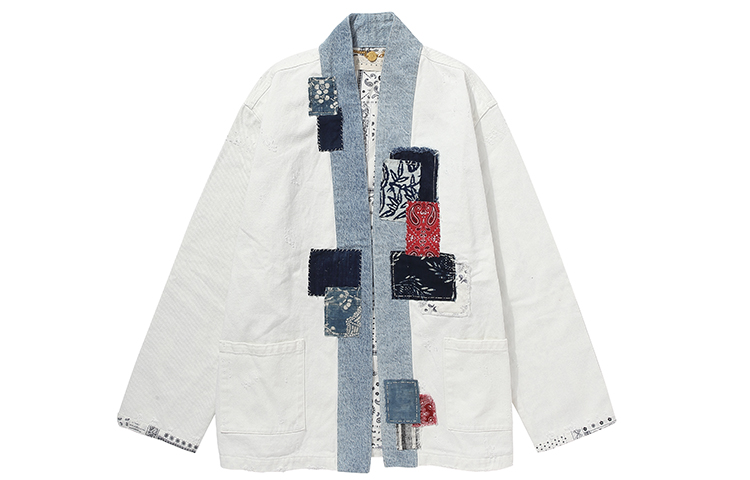 Order xVESSEL 白色拼接長袍外套 男女通用休閒外套 白色 Y20X613W