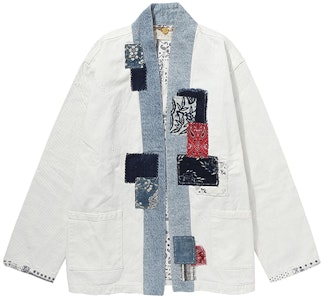 xVESSEL ホワイト パッチワーク ローブ ジャケット ユニセックス カジュアルアウター ホワイト Y20X613W Order xVESSEL ホワイト パッチワーク ローブ ジャケット ユニセックス カジュアルアウター ホワイト Y20X613W