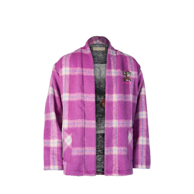 xVESSEL Wu Jianhao Plaid Robe Knit Long Sleeve Oversized Sweater Unisex Y23X690B