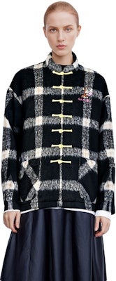 xVESSEL ウージエンハオ チェック柄ローブ ニット 長袖 オーバーサイズ セーター ユニセックス Y23X690B 9