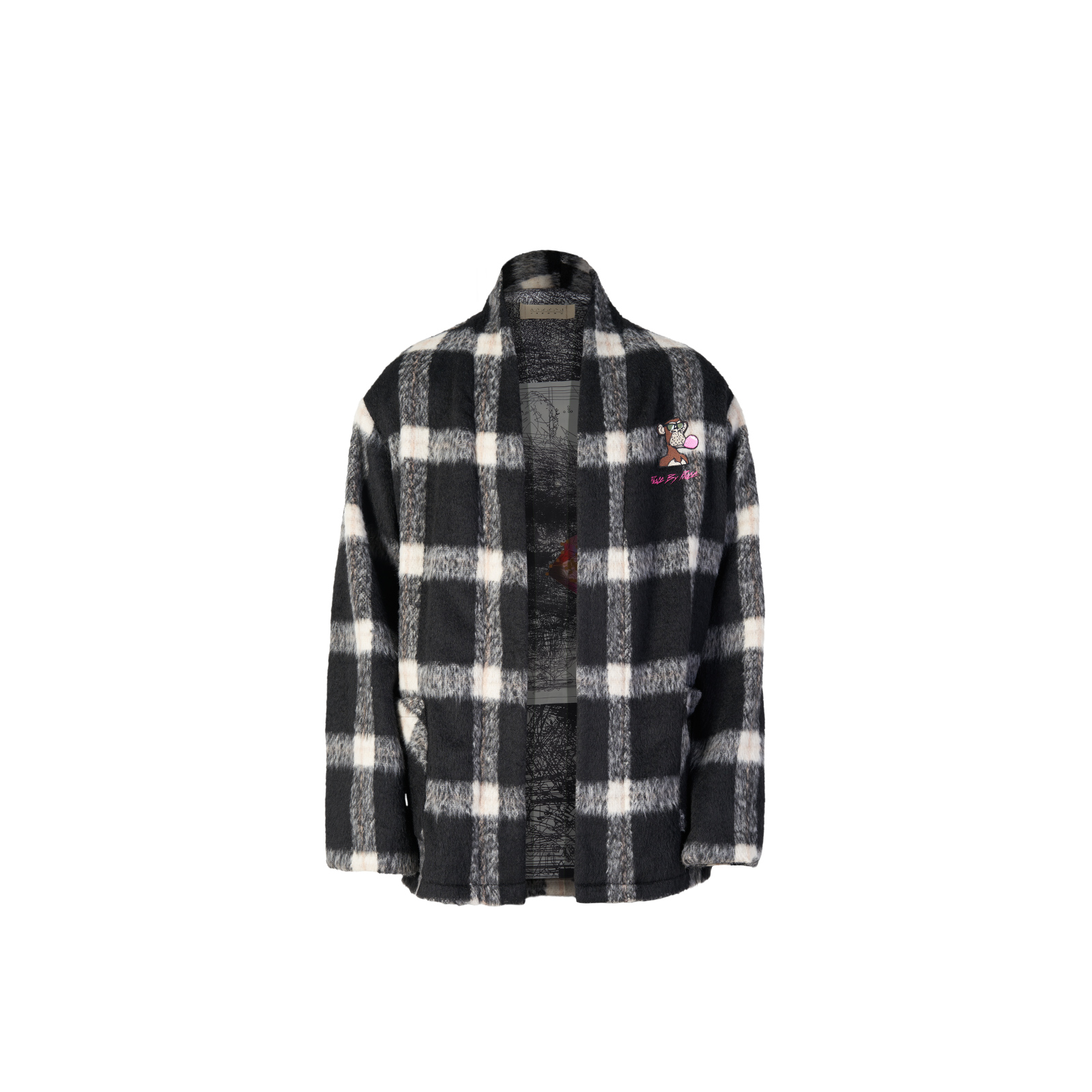 Shop xVESSEL 吳建豪格紋長袖寬鬆針織毛衣 男女款 Y23X690B