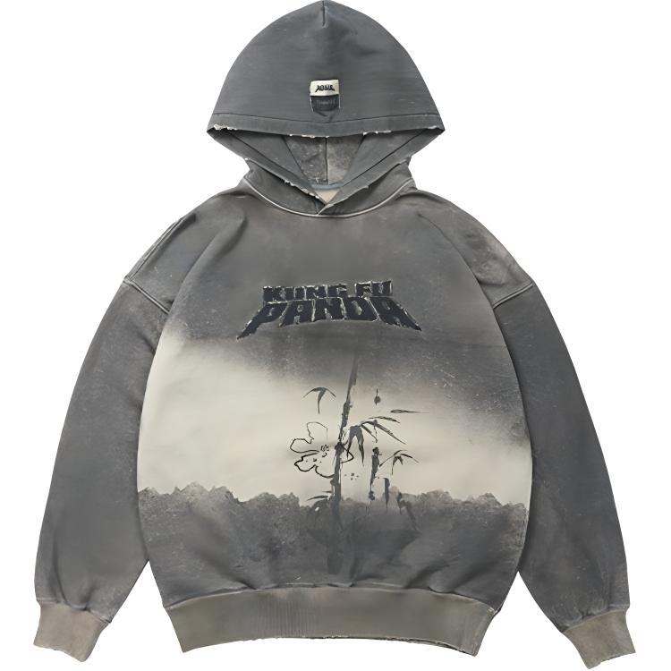 Order xVESSEL x カンフー・パンダ オーバーサイズ フーディー ユニセックス グレー Y24X646B