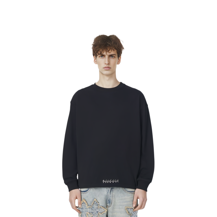 Shop xVESSEL x MARVEL コラボ ブラック カートゥーン クルーネック スウェットシャツ ユニセックス Y23X6108B3