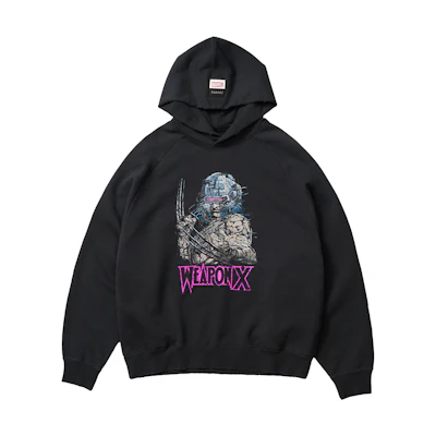 xVESSEL MARVEL Comics Print Hoodie Black Unisex Collaboration Sweater. Y23X6108B