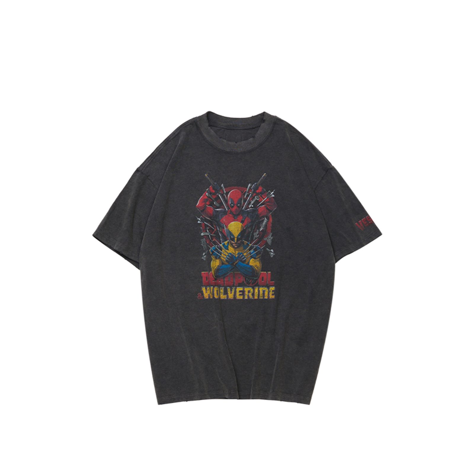 xVESSEL x MARVEL Deadpool Cartoon Graphic Tee Unisex Casual T-Shirt. Y24MV505T