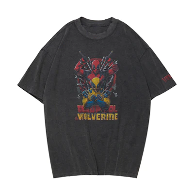 xVESSEL MARVEL Deadpool Cartoon Graphic Tee Unisex Casual T-Shirt. Y24MV505T