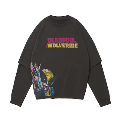 xVESSEL MARVEL Deadpool Long-Sleeve Crewneck T-Shirt Unisex Black Edition Y24MV901